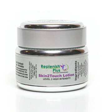 white and silver jar of Replenish Plus B Skin2Touch High Intensity Cream